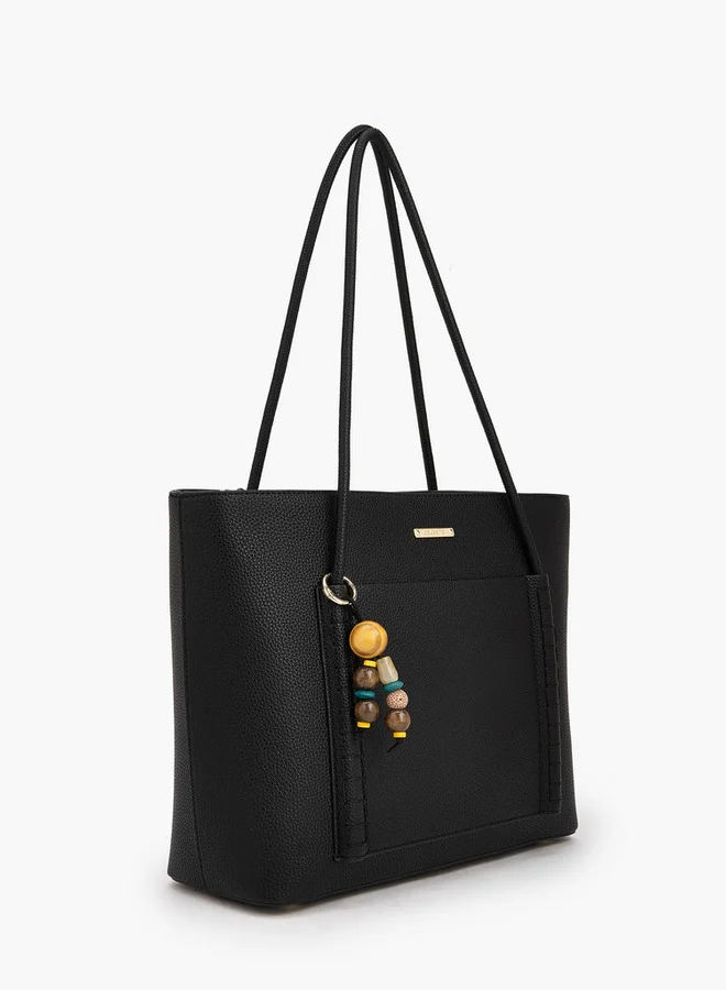 سيليست Textured Tote Bag With Bag Charm